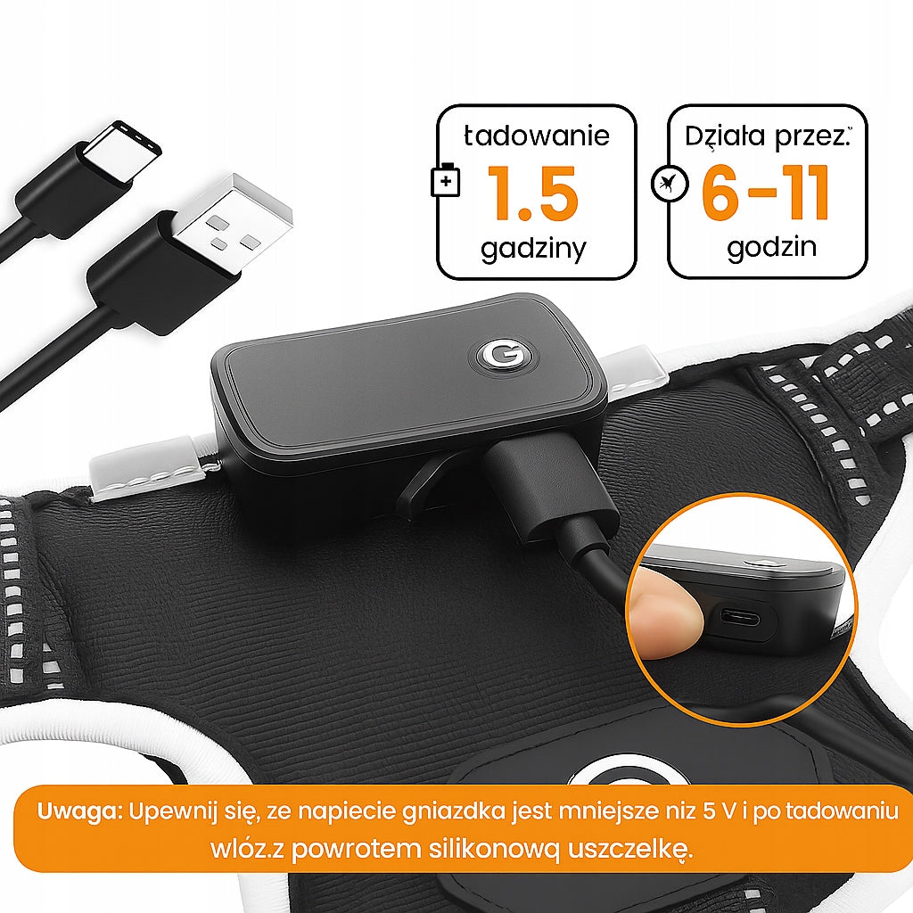 SZELKI DLA PSA ŚWIECĄCE LED MOCNE BEZUCISKOWE LEKKIE WYTRZYMAŁE Z UCHWYTEM