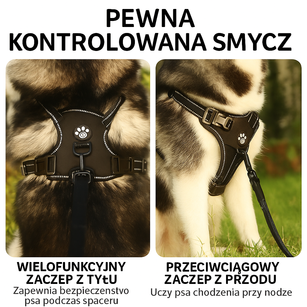 SZELKI DLA PSA ŚWIECĄCE LED MOCNE BEZUCISKOWE LEKKIE WYTRZYMAŁE Z UCHWYTEM